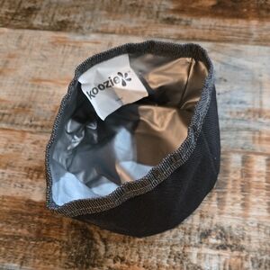 Koozie Black and Silver Insulated Portable Pet Bowl